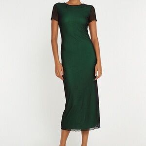 Motel Rocks Black / Green Midi Dress